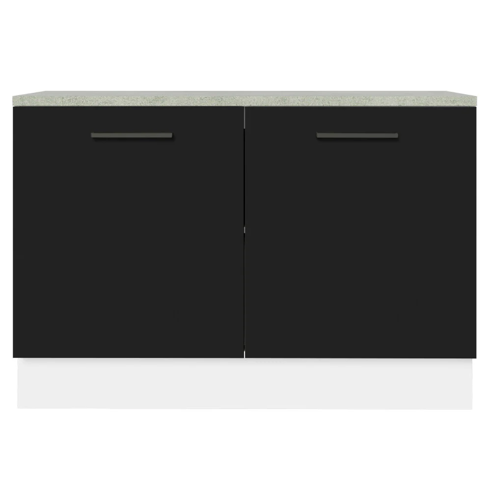 Balcão Cozinha 2 Portas (Com Tampo) Branco/Preto Agata Madesa - Image 3