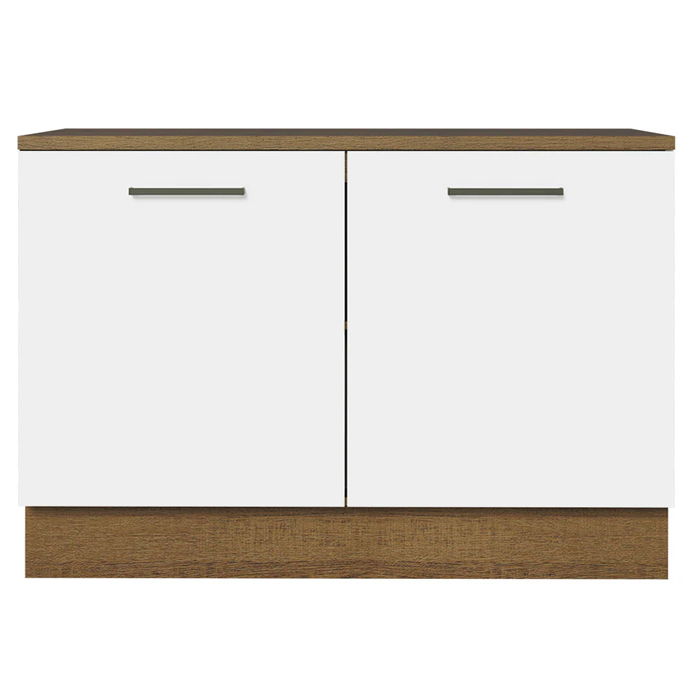 Balcão Cozinha 2 Portas (Com Tampo) Rustic/Branco Agata Madesa - Image 3