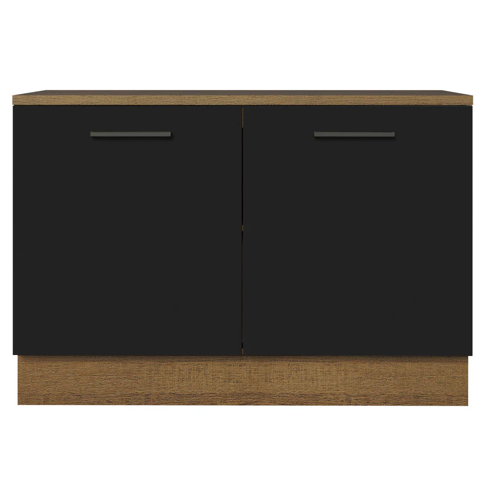 Balcão Cozinha 2 Portas (Com Tampo) Rustic/Preto Agata Madesa - Image 3