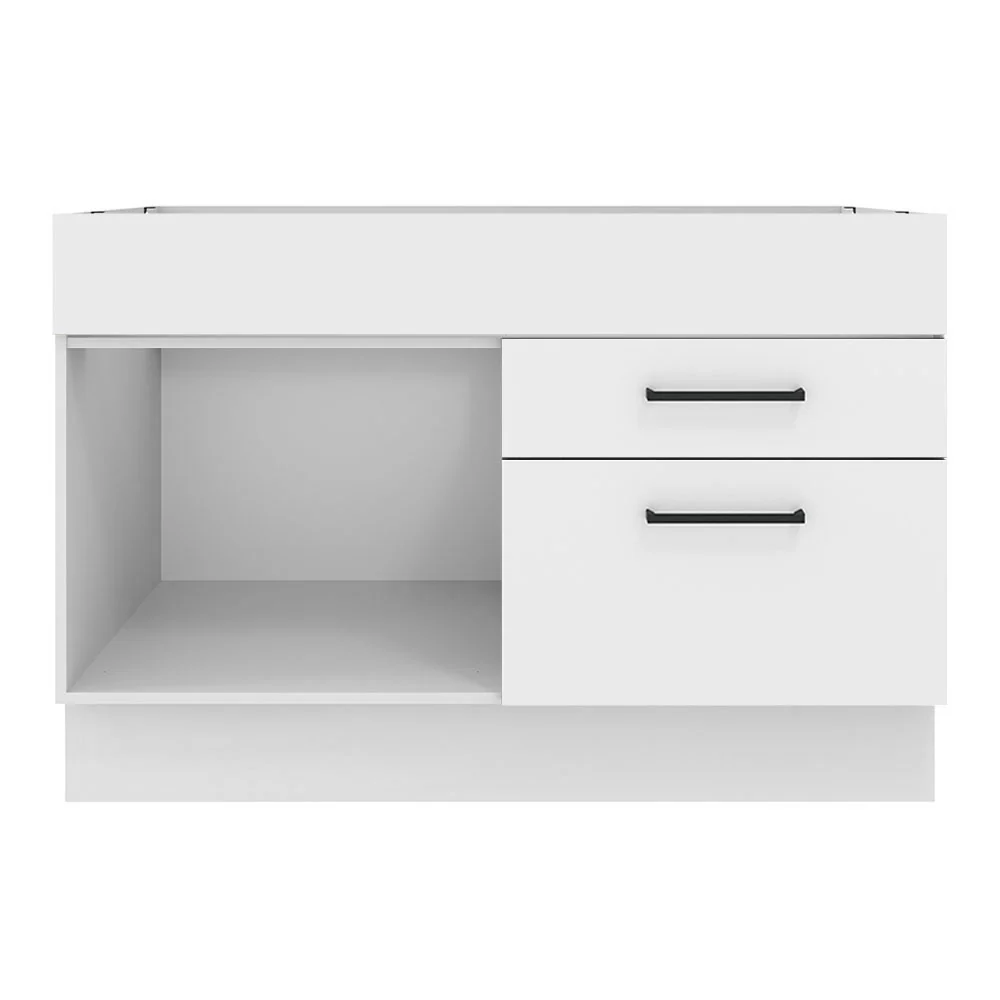 Balcão de Pia Madesa Agata 1 Porta e 2 Gavetas Branco - Image 10