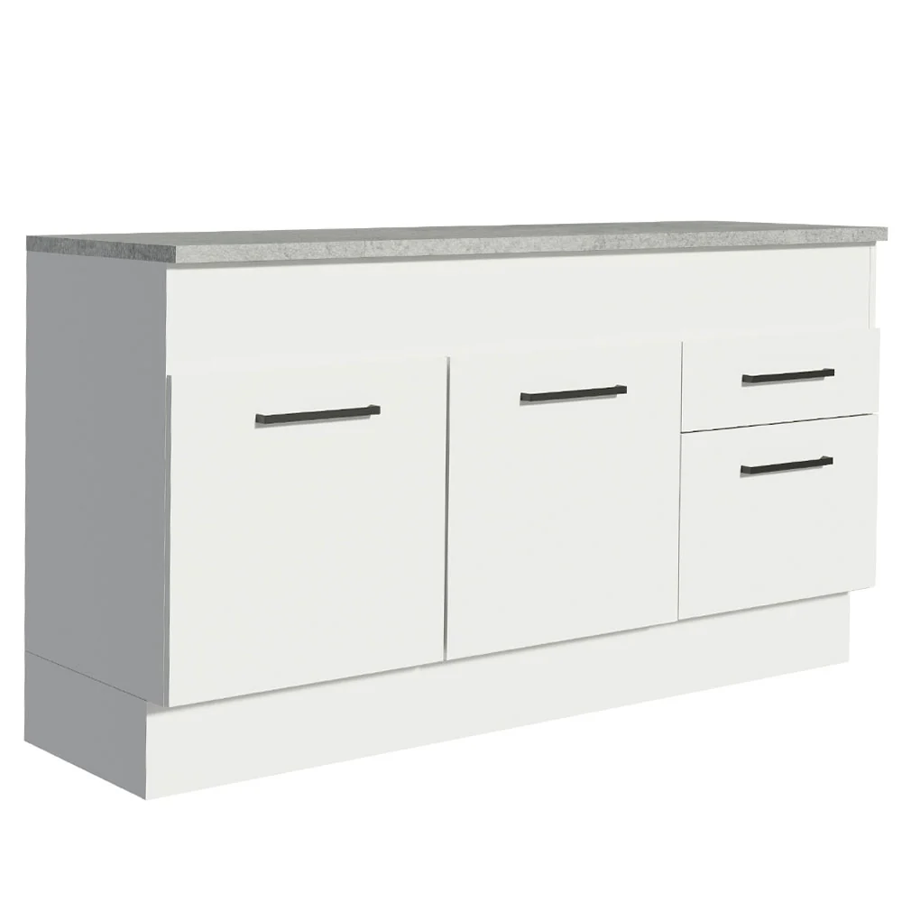 Balcão Madesa Agata 150 cm 2 Portas e 2 Gavetas (Com Tampo) Branco - Image 11