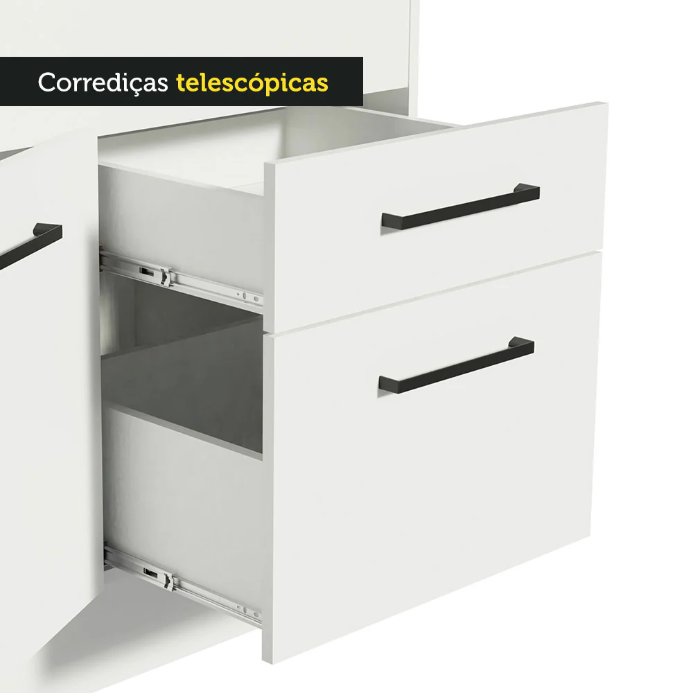Balcão Madesa Agata 150 cm 2 Portas e 2 Gavetas (Com Tampo) Branco - Image 8