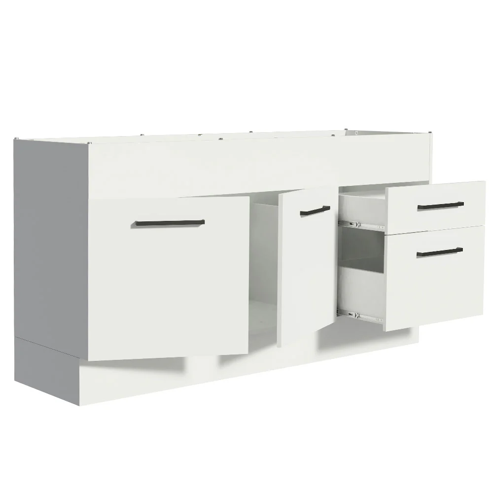 Balcão de Pia Madesa Agata 150 cm 2 Portas e 2 Gavetas (Sem Tampo e Pia) Branco - Image 4
