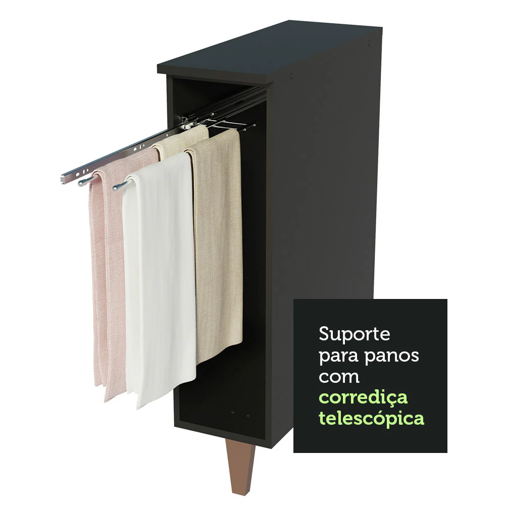 Balcão Porta-Pano Madesa Reims 20 cm Preto - Image 7