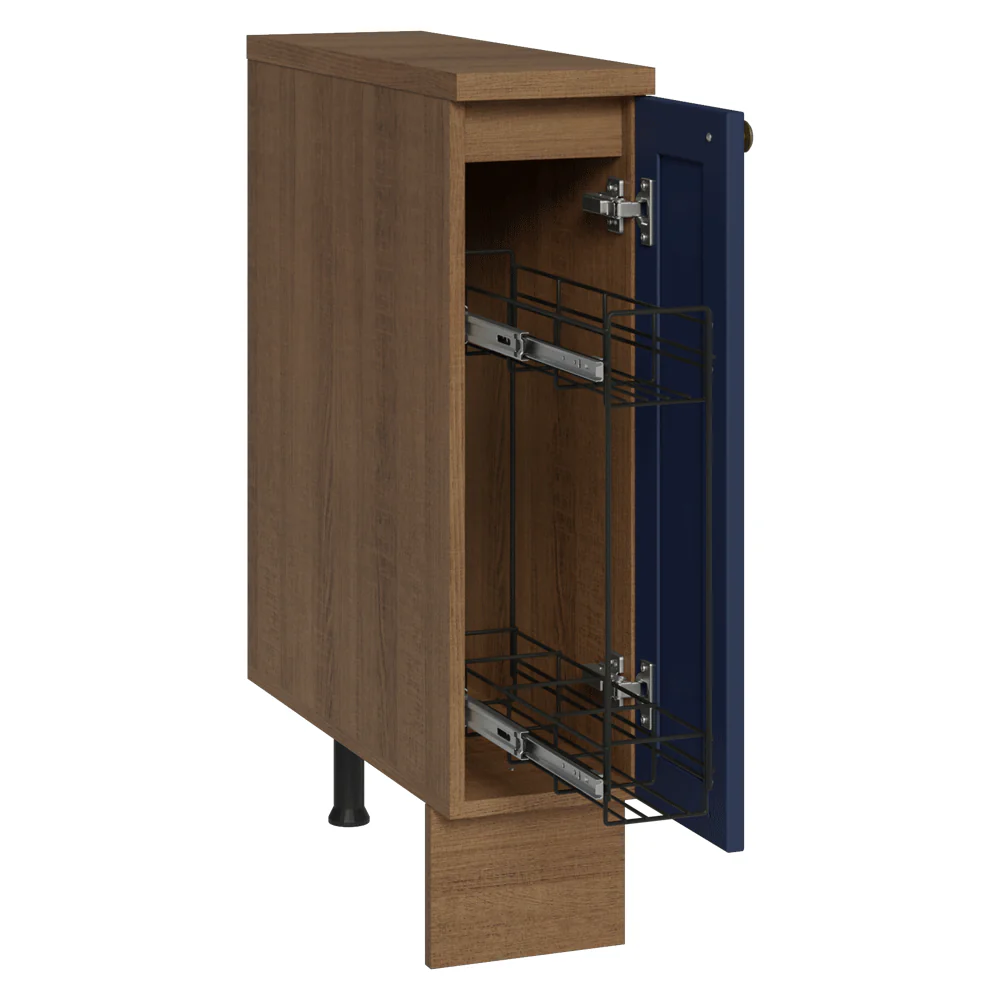 Balcão Porta-Temperos 20x60 cm 1 Porta (Com Tampo) Rustic/Azul Vik Madesa - Image 2