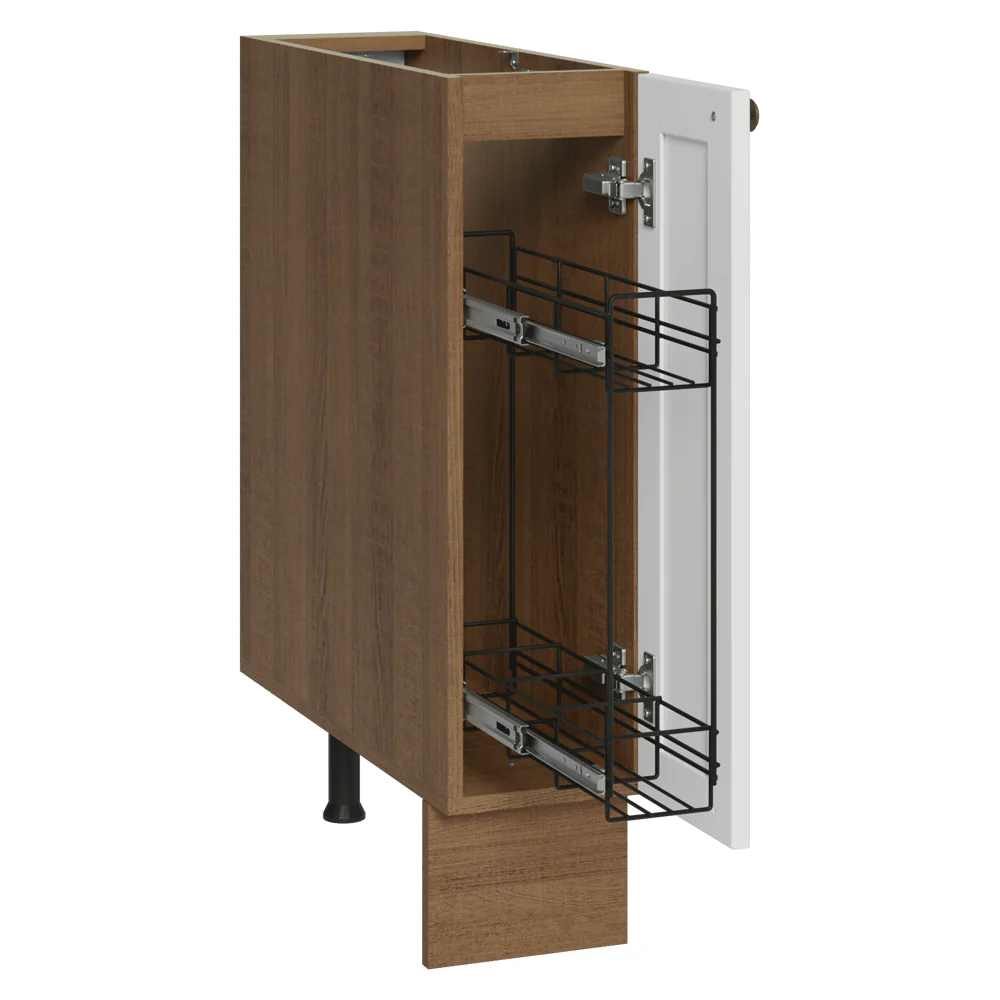Balcão Porta-Temperos 20x60 cm 1 Porta (Sem Tampo) Rustic/Branco Vik Madesa - Image 2