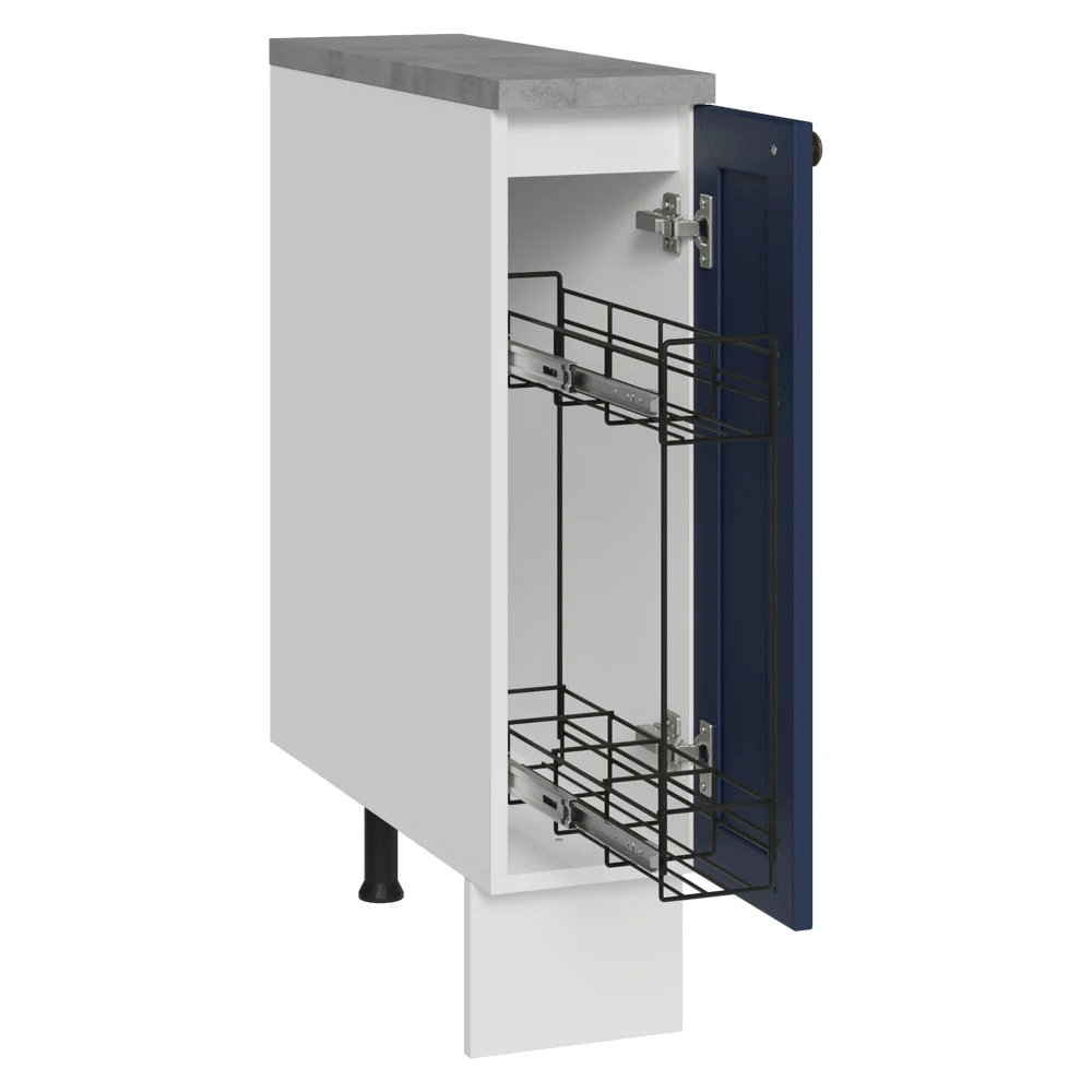 Balcão Porta-Temperos 20 cm 1 Porta Branco/Azul Vik Madesa - Image 2