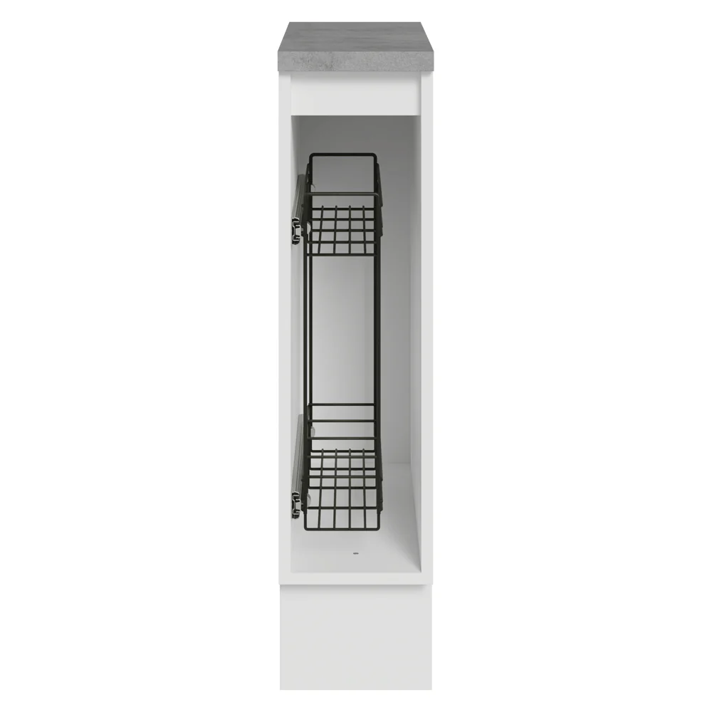 Balcão Porta-Temperos 20 cm 1 Porta (Com Tampo) Branco/Crema Vik Madesa - Image 12