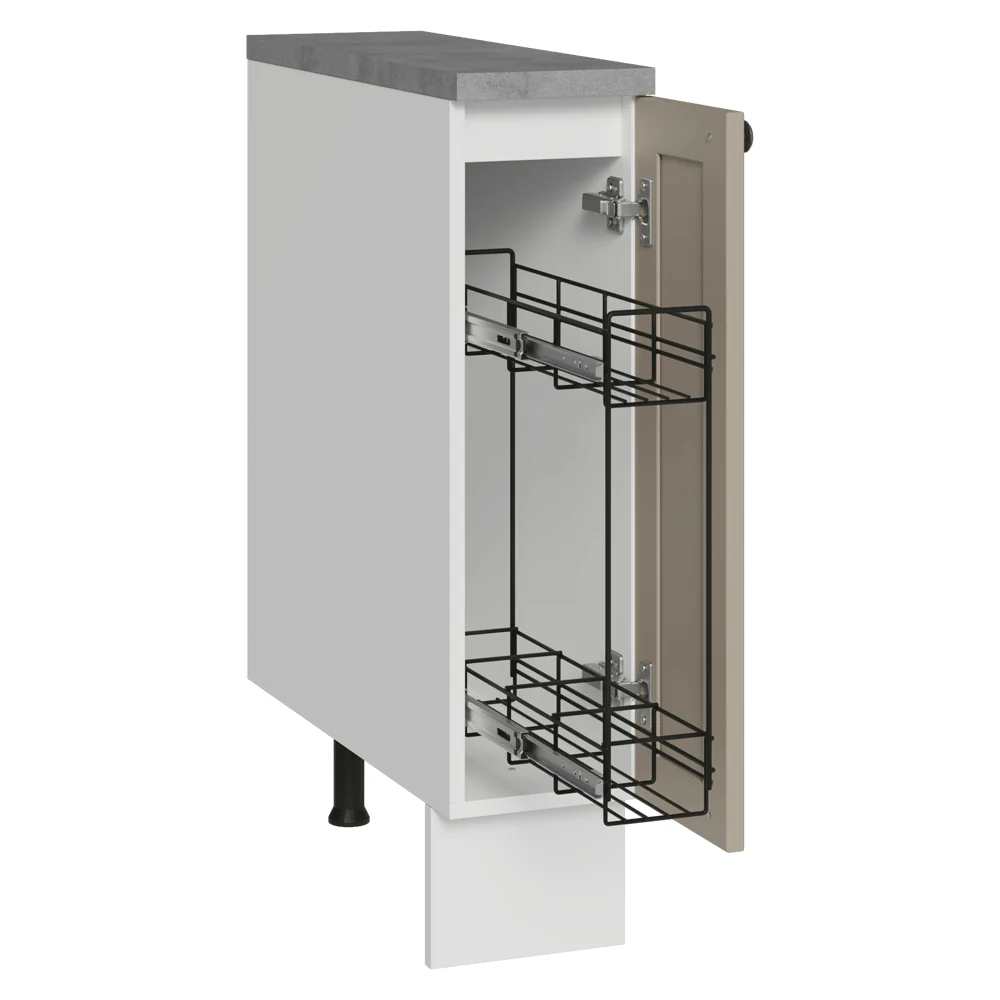 Balcão Porta-Temperos 20 cm 1 Porta (Com Tampo) Branco/Crema Vik Madesa - Image 8