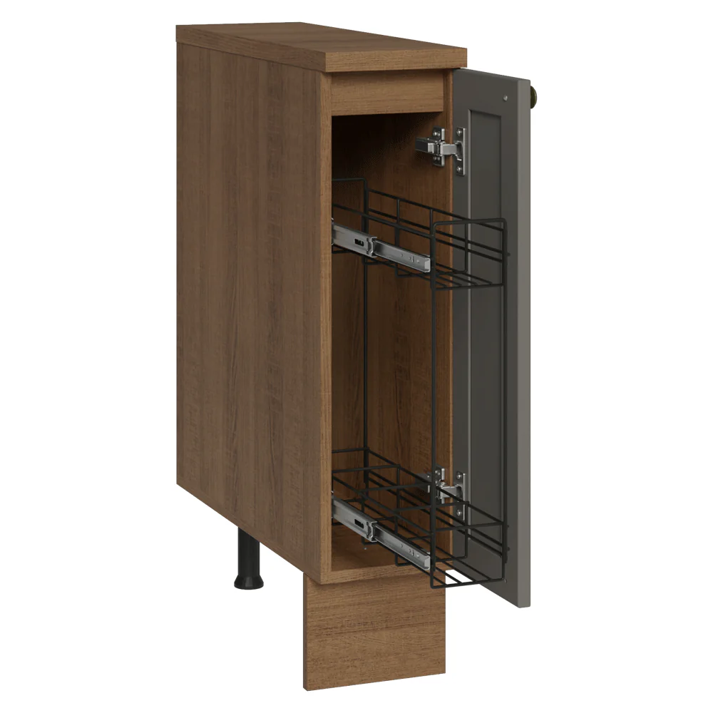 Balcão Porta-Temperos 20 cm 1 Porta Rustic/Cinza Vik Madesa - Image 2