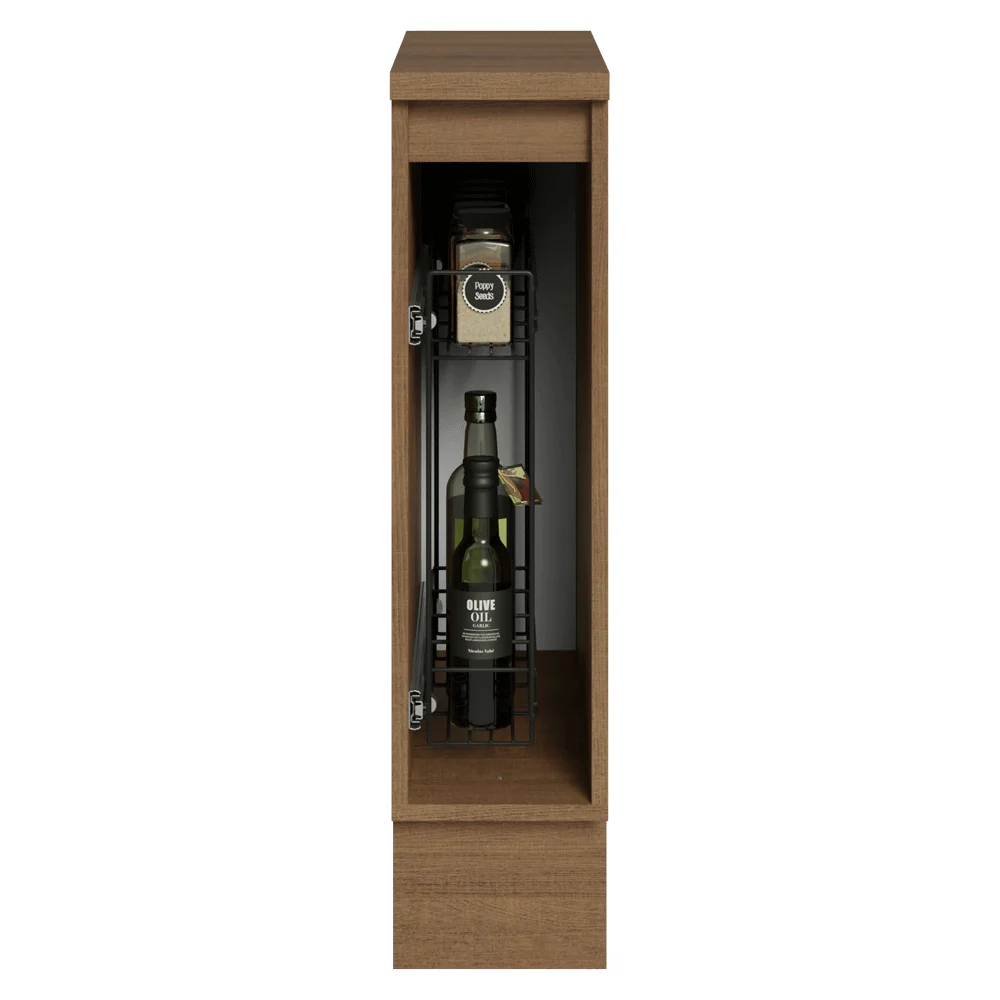 Balcão Porta-Temperos 20 cm 1 Porta Rustic/Preto Lux Madesa - Image 4