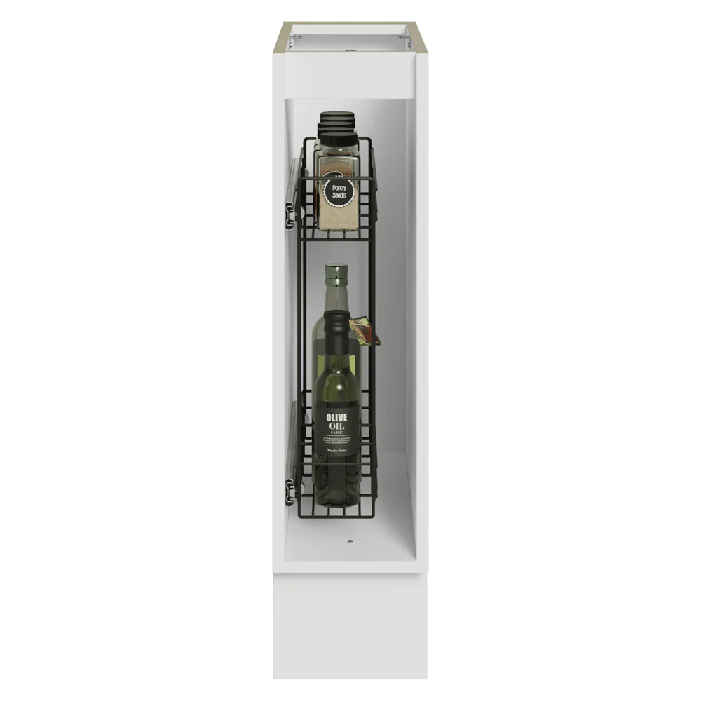 Balcão Porta-Temperos 20 cm 1 Porta (Sem Tampo) Branco/Preto Lux Madesa - Image 4