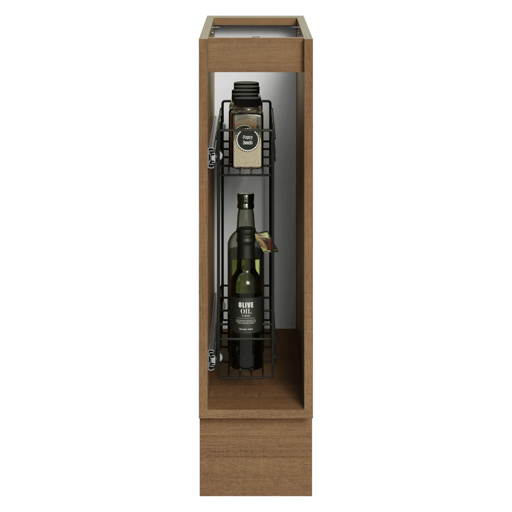 Balcão Porta-Temperos 20 cm 1 Porta (Sem Tampo) Rustic/Preto Lux Madesa - Image 4