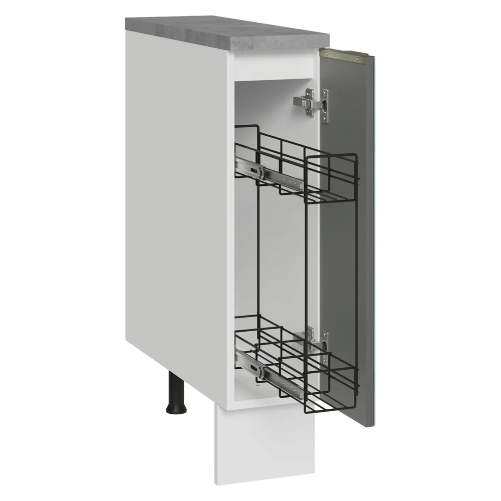 Balcão Porta-Temperos20 x 60 cm 1 Porta (Com Tampo) Branco/Cinza Lux Madesa - Image 2