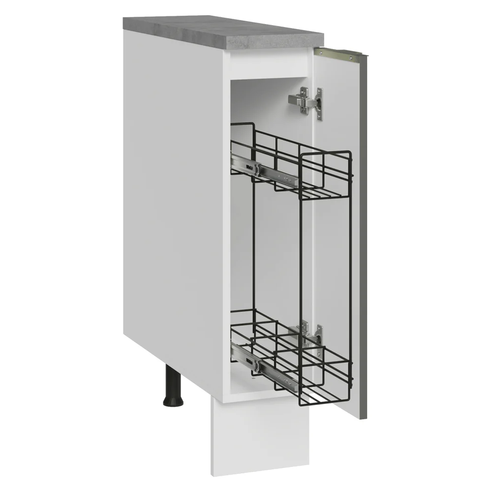 Balcão Porta-Temperos 20 x 60 cm 1 Porta (Com Tampo) Branco Veludo Lux Madesa - Image 2