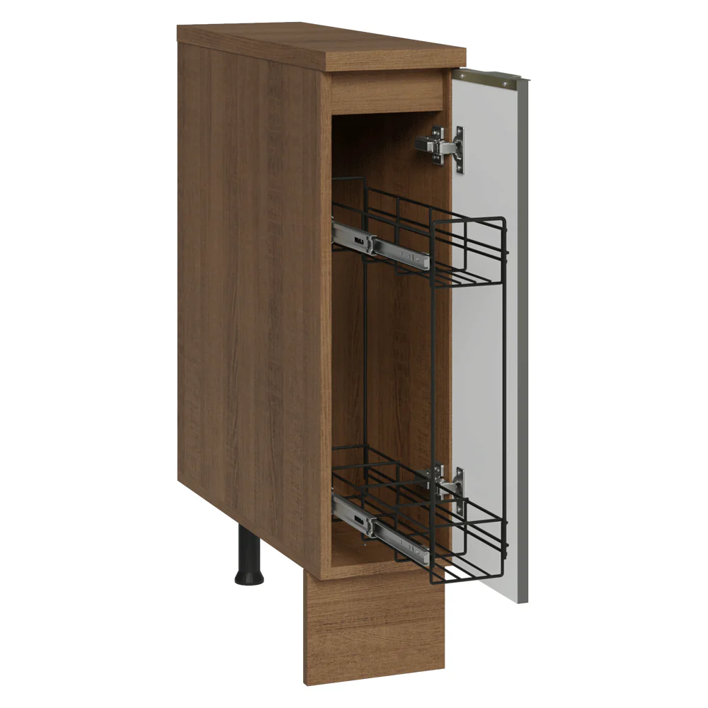 Balcão Porta-Temperos 20 x 60 cm 1 Porta (Com Tampo) Rustic/Branco Veludo Lux Madesa - Image 2