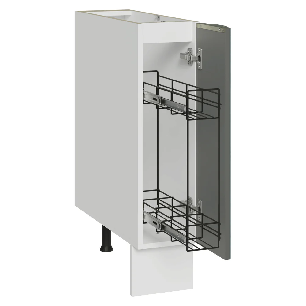 Balcão Porta-Temperos 20 x 60 cm 1 Porta (Sem Tampo) Branco/Cinza Lux Madesa - Image 2