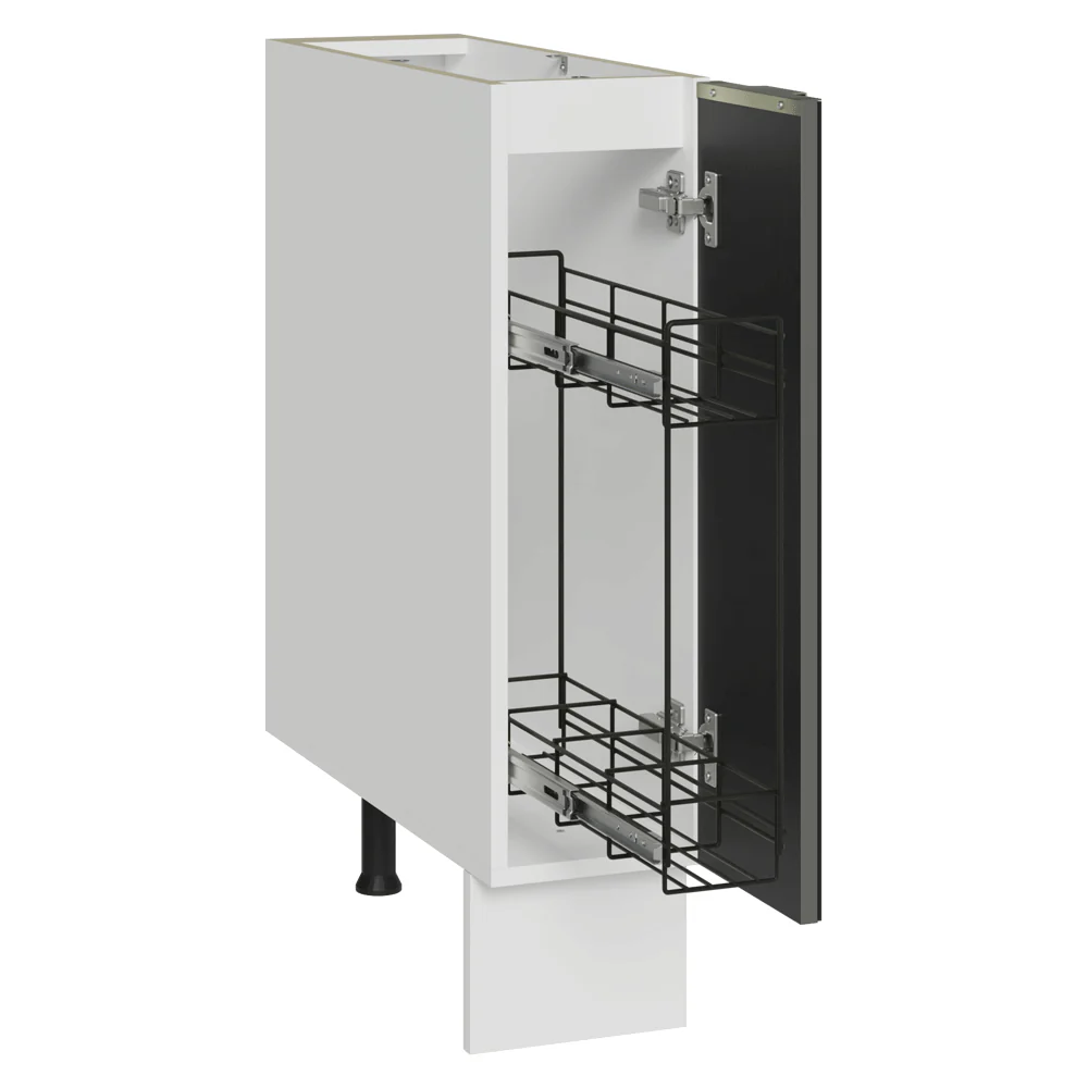 Balcão Porta-Temperos 20 x 60 cm 1 Porta (Sem Tampo) Branco/Preto Lux Madesa - Image 2