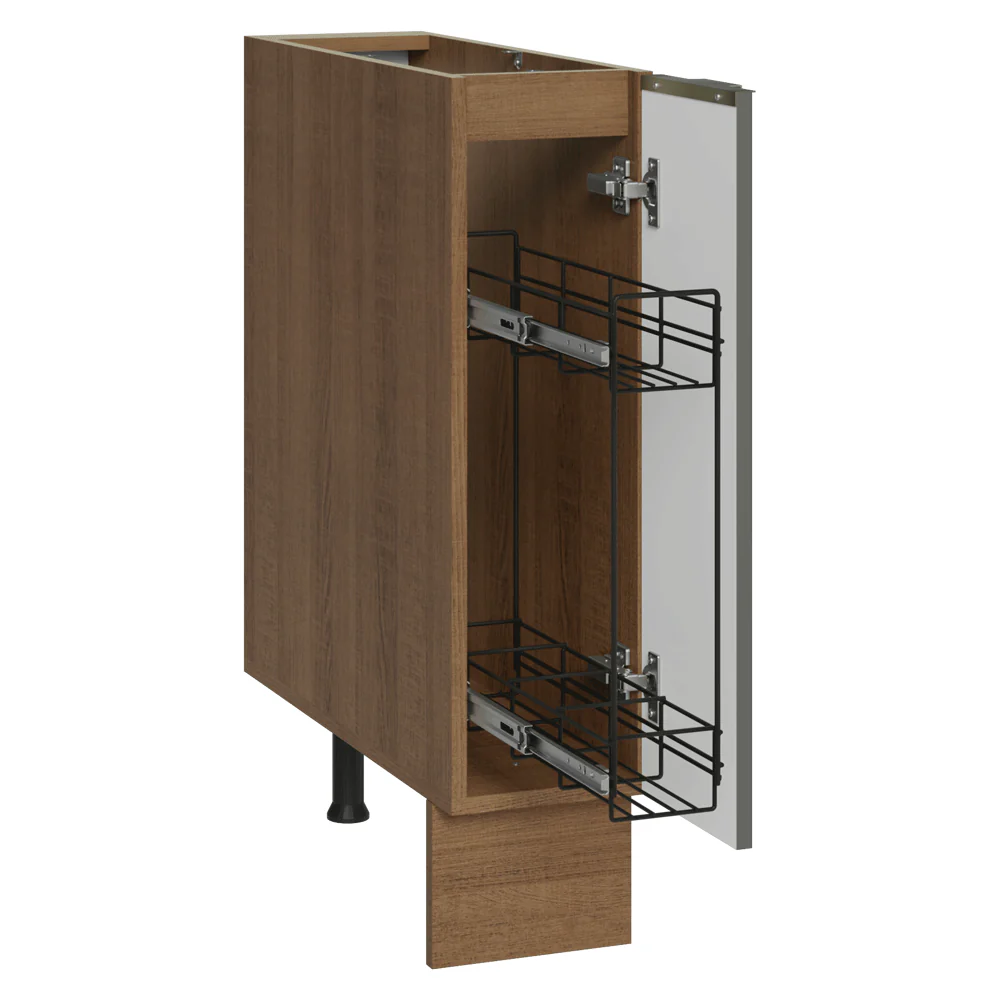 Balcão Porta-Temperos 20 x 60 cm 1 Porta (Sem Tampo) Rustic/Branco Veludo Lux Madesa - Image 2