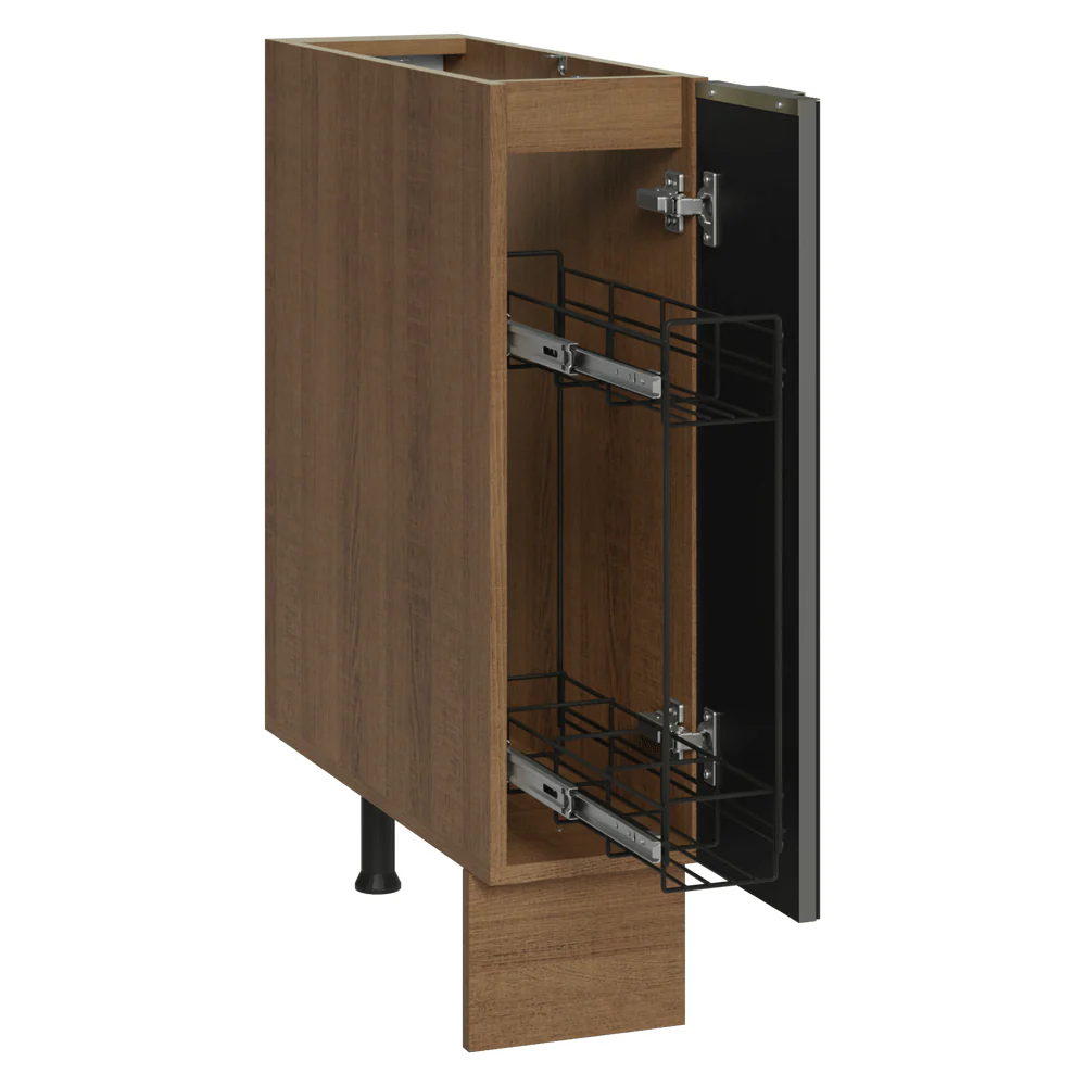 Balcão Porta-Temperos 20 x 60 cm 1 Porta (Sem Tampo) Rustic/Preto Lux Madesa - Image 2