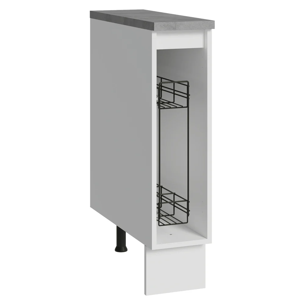 Balcão Porta-Temperos 20x60 cm 1 Porta (Com Tampo) Branco/Crema Vik Madesa - Image 7