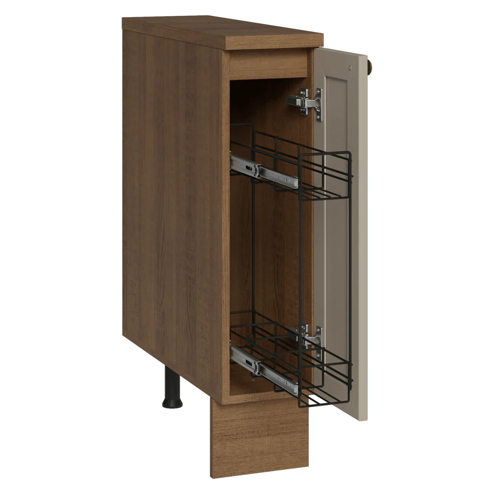 Balcão Porta-Temperos 20x60 cm 1 Porta (Com Tampo) Rustic/Crema Vik Madesa - Image 8