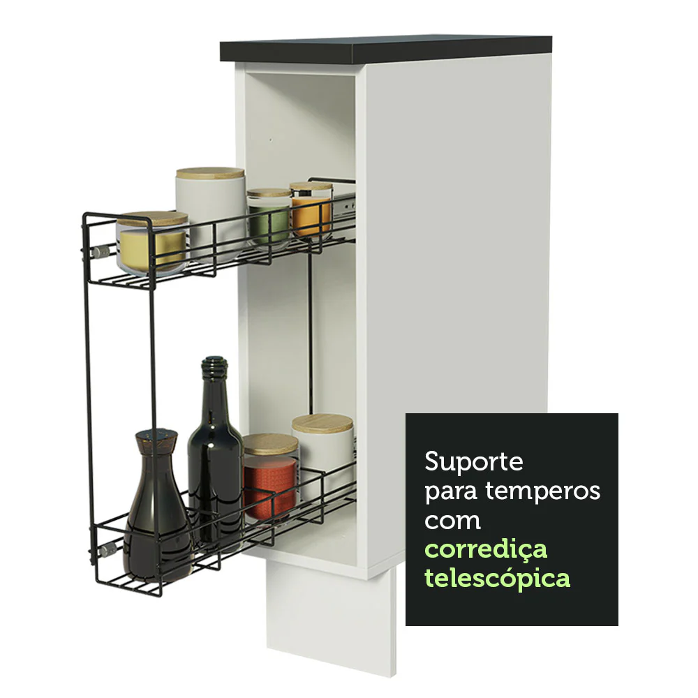 Balcão Porta-Temperos Madesa Acordes 100% MDF 20 cm (Com Tampo) Branco - Image 5