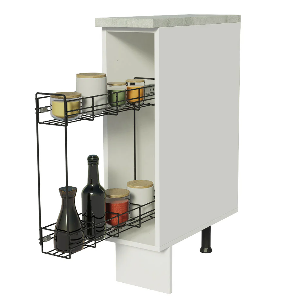 Balcão Porta-Temperos 20 x 60 cm (Com Tampo) para Cozinhas Branco Madesa - Image 3