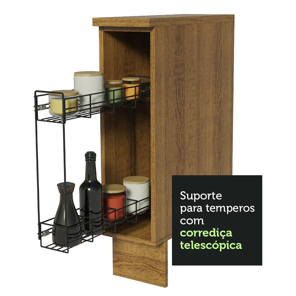Balcão Porta-Temperos 20 x 60 cm (Com Tampo) para Cozinhas Rustic Madesa - Image 5