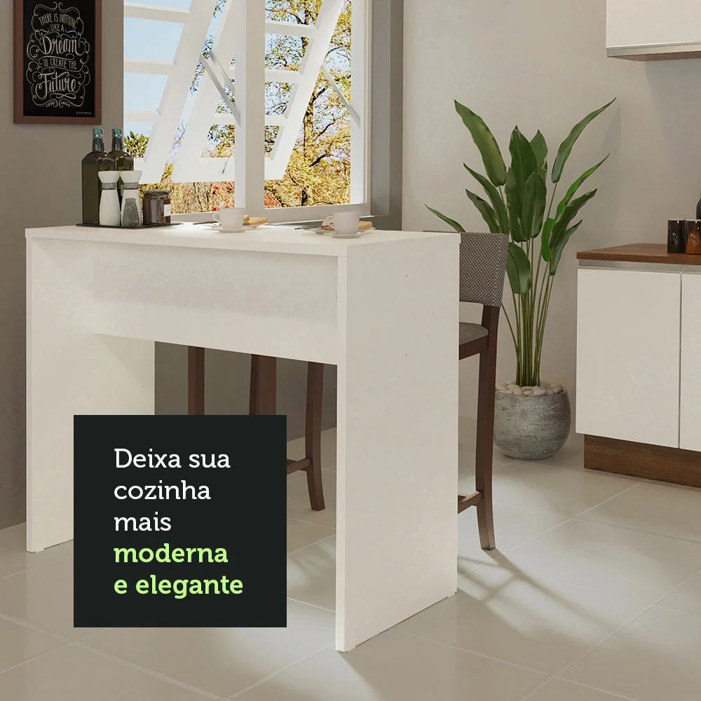 Bancada para Cozinha Madesa 115 cm Branco - Image 6