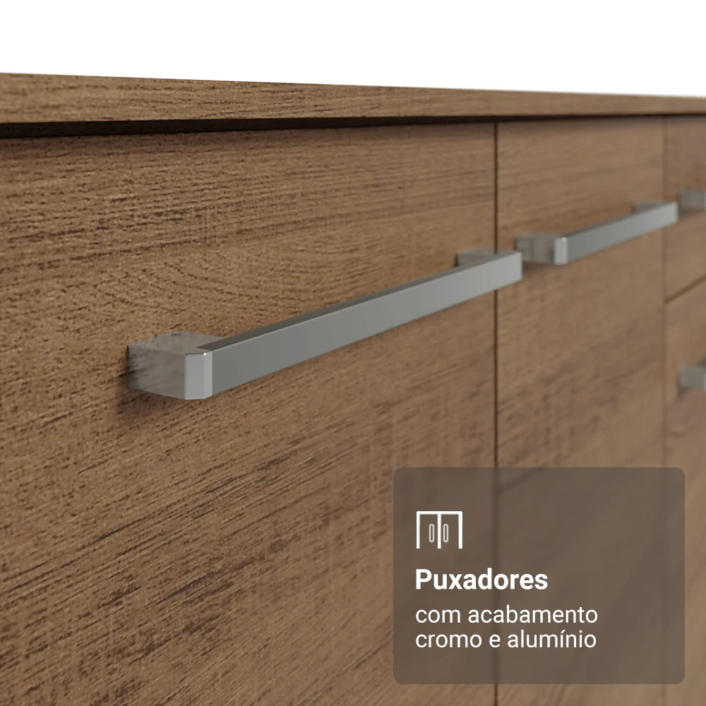 Buffet Aparador 105cm 3 Portas e 1 Gaveta Rustic Madesa - Image 6