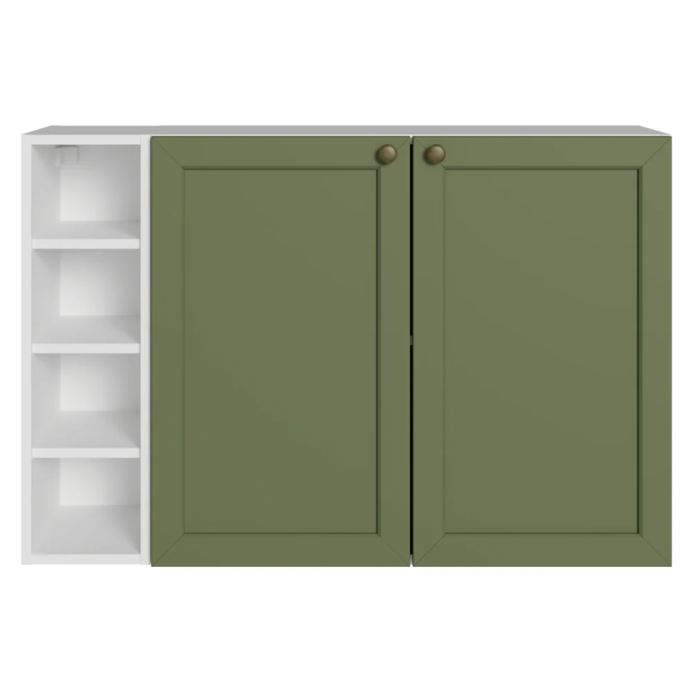 Buffet Aparador com Adega 100cm 2 Portas Branco/Verde Vik Madesa 16 - Image 10