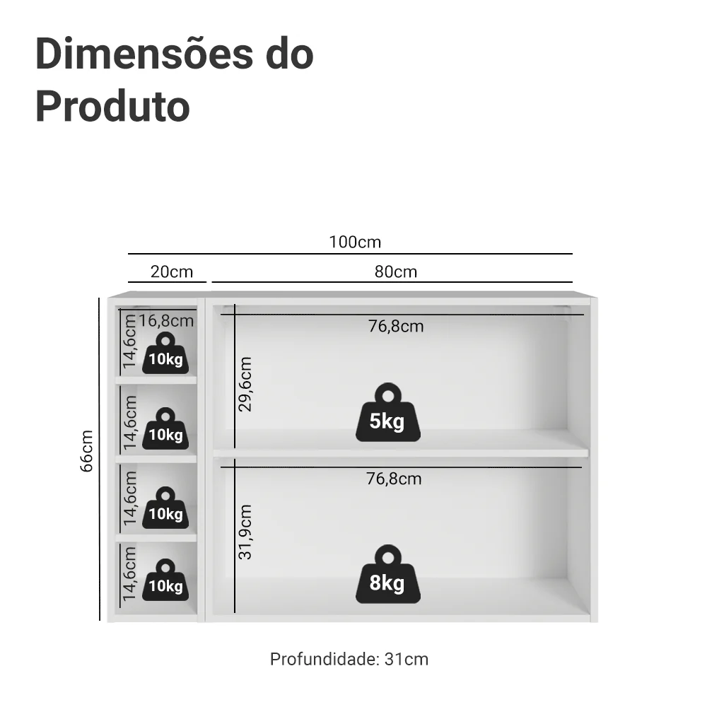 Buffet Aparador com Adega 100cm 2 Portas Branco/Verde Vik Madesa 16 - Image 3