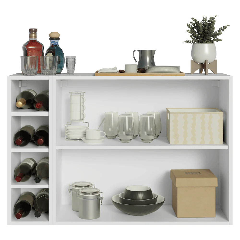 Buffet Aparador com Adega 100cm 2 Portas Branco Vik Madesa 16 - Image 3