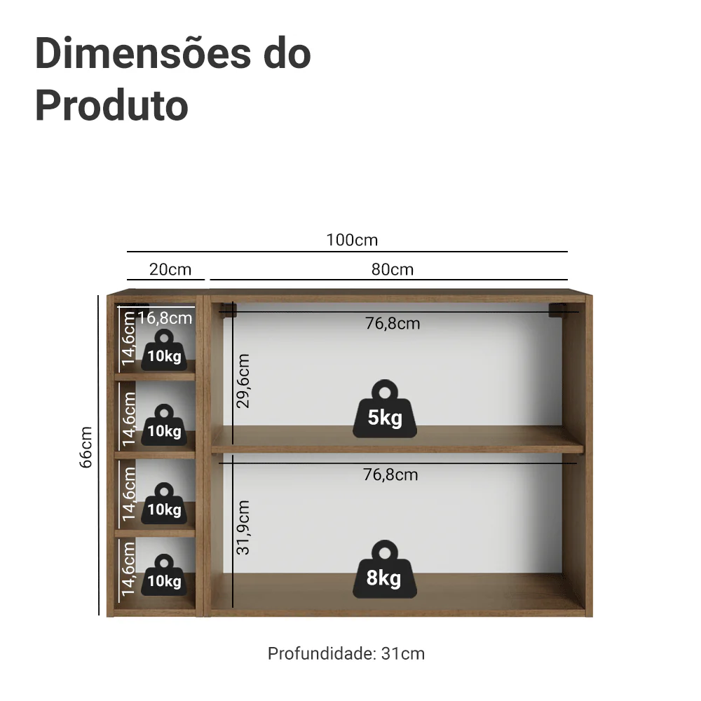 Buffet Aparador com Adega 100cm 2 Portas Rustic/Cinza Vik Madesa 16 - Image 3