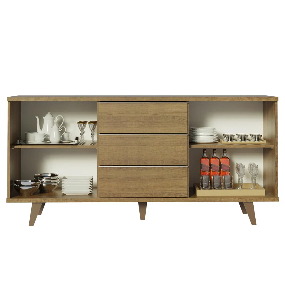 Buffet Aparador Madesa 3 Gavetas e 2 Portas com Pés Rustic - Image 4