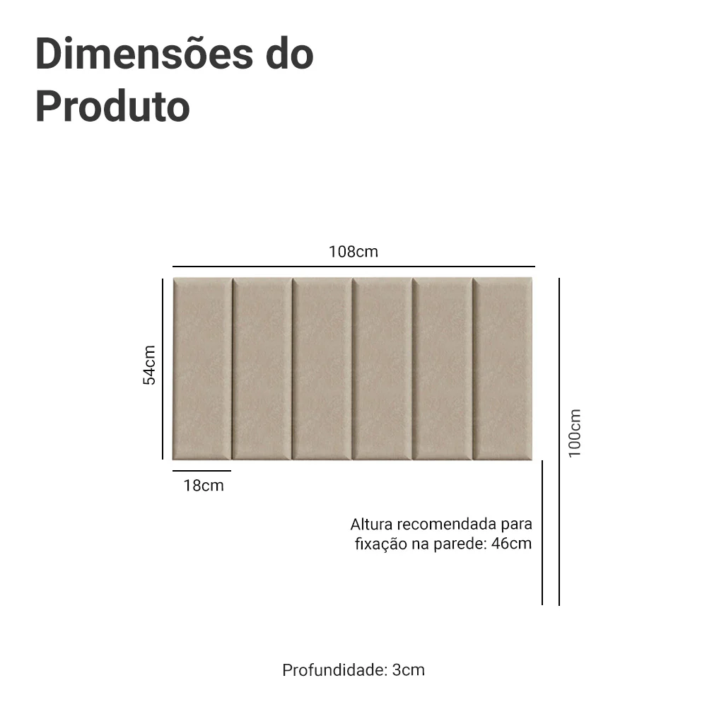 Cabeceira Estofada Modular Kit 6 Peças para Camas de Solteiro Imperial Madesa - Image 3