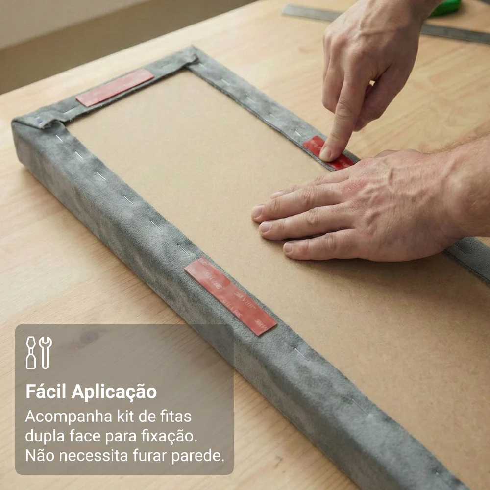 Cabeceira Estofada Modular Kit 6 Peças para Camas de Solteiro Silver Madesa - Image 6