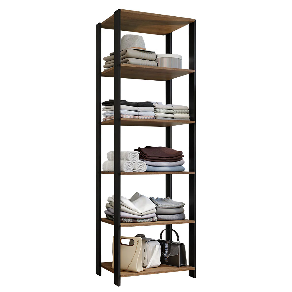 Guarda-Roupa Closet Modulado Valencia 59cm Rustic/Preto Madesa - Image 9
