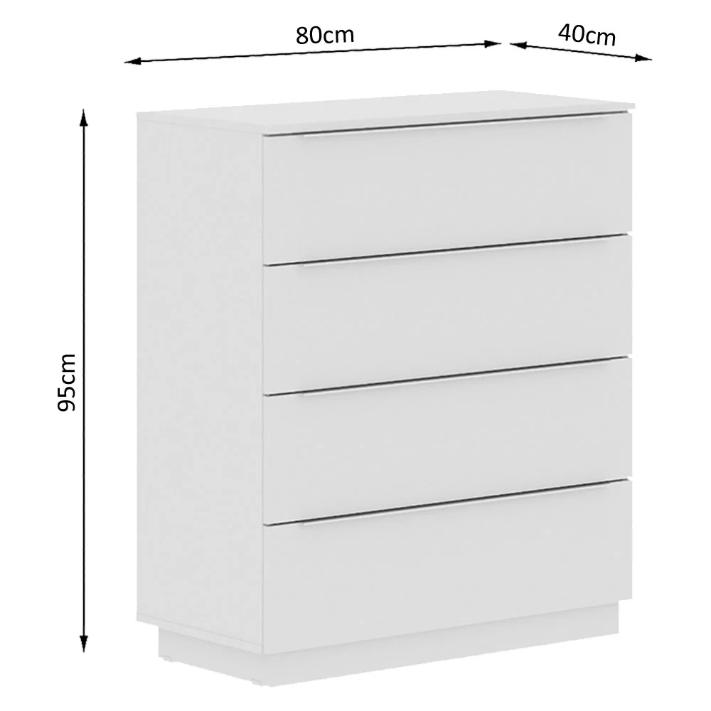 Comoda Madesa 4 Gavetas Branco - Image 3