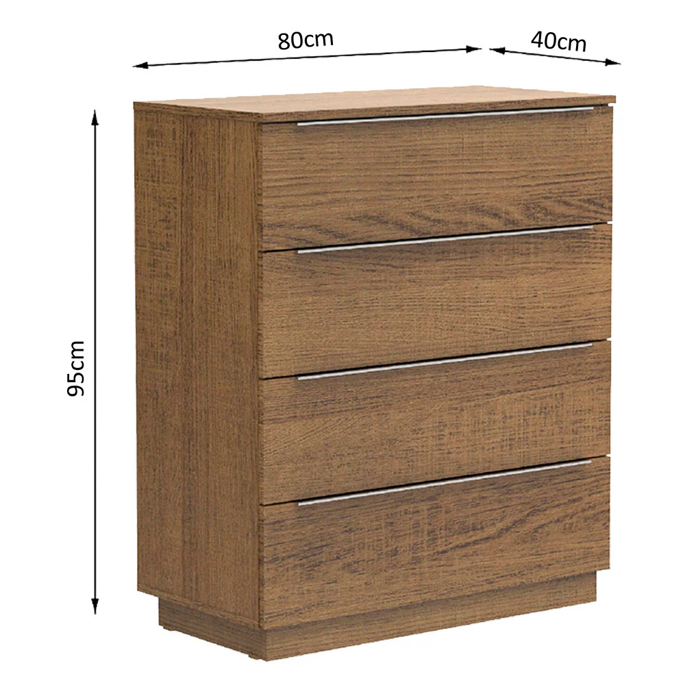 Comoda Madesa 4 Gavetas Rustic - Image 3