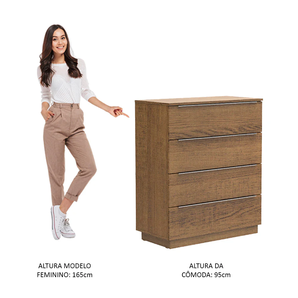 Comoda Madesa 4 Gavetas Rustic - Image 4