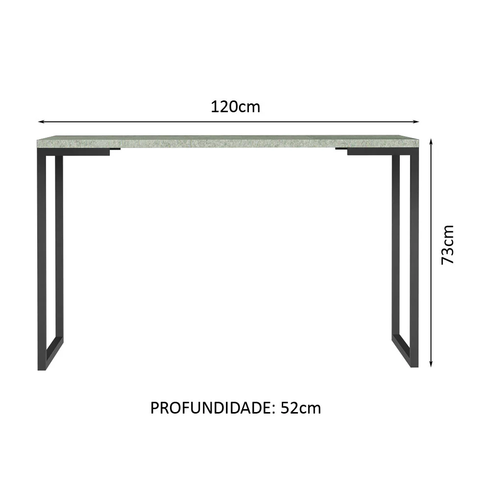 Conjunto Escritório Home Office com Mesa Industrial + Estante Escada Preto/Cinza Madesa - Image 3