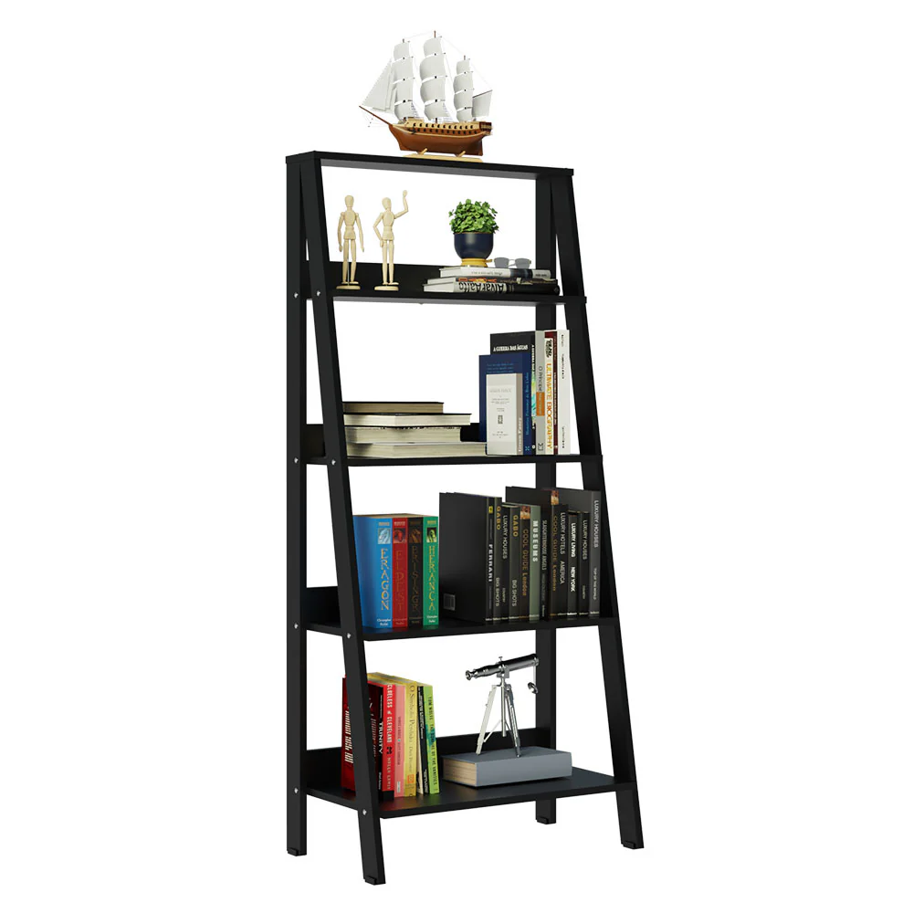 Conjunto Escritório Home Office com Mesa Industrial + Estante Escada Preto/Cinza Madesa - Image 7