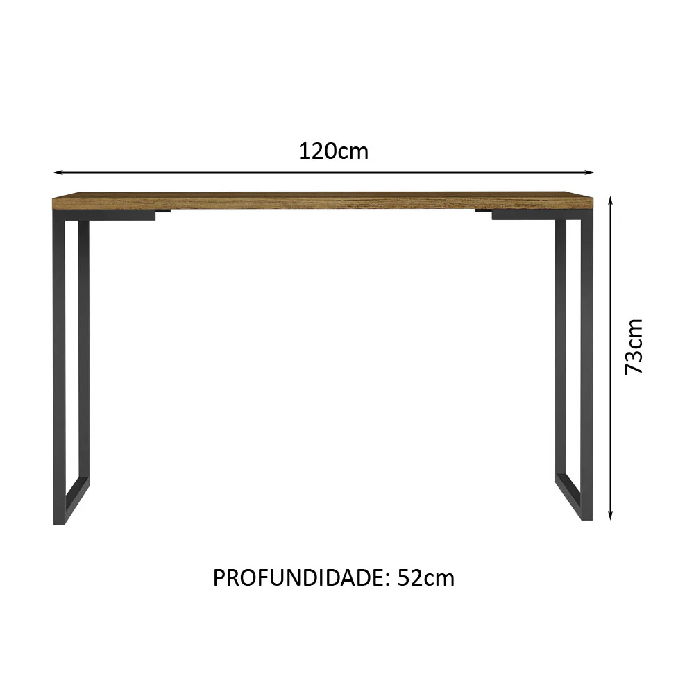 Conjunto Escritório Home Office com Mesa Industrial + Estante Preto/Rustic Madesa - Image 3
