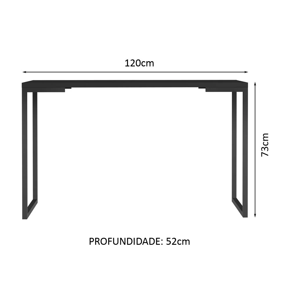 Conjunto Escritório Home Office com Mesa Industrial + Gaveteiro Branco/Preto Madesa - Image 3