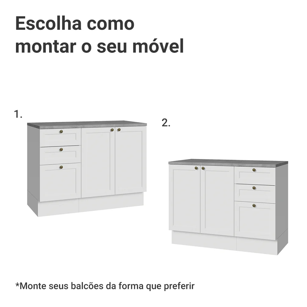 Conjunto Gabinete para Banheiro 110cm 3 Gavetas 3 Portas Branco Vik Madesa 01 - Image 5
