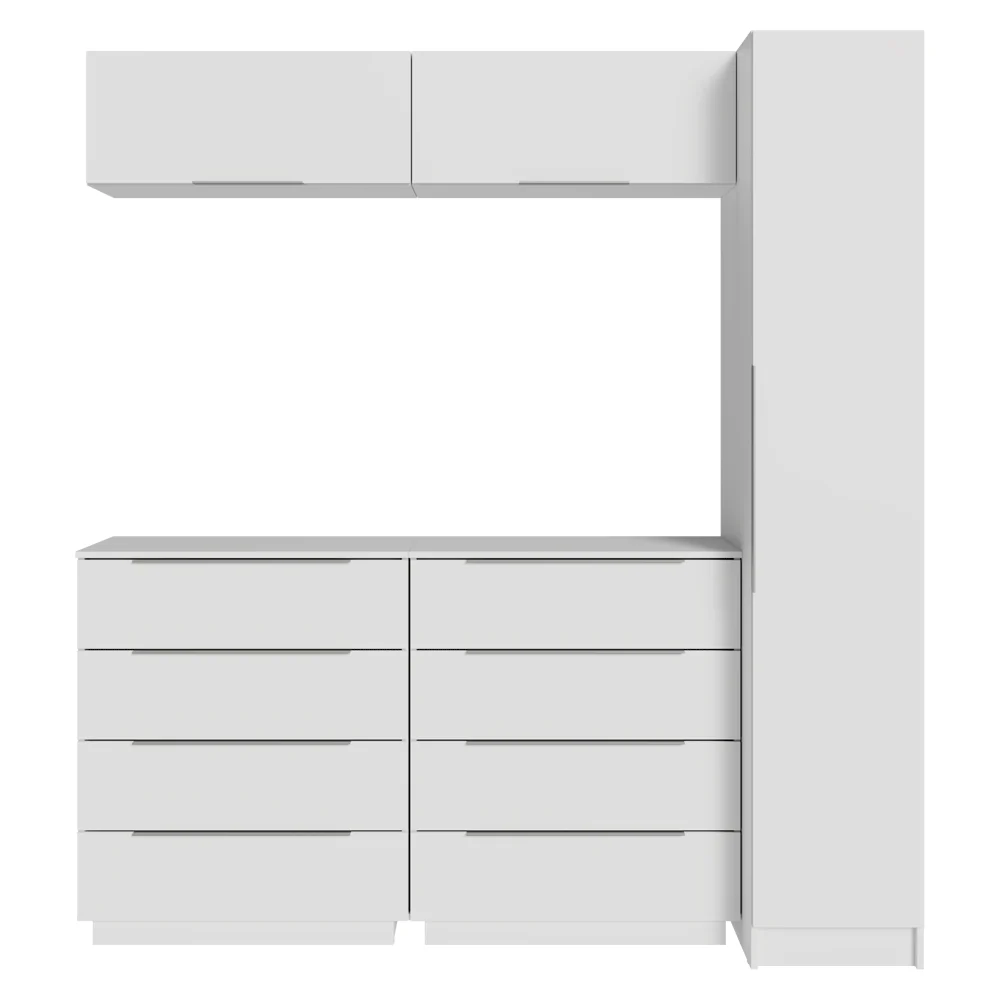 Conjunto Quarto com 1 Guarda-Roupa Neo 2 Aéreos 2 Cômodas Branco Madesa 01 - Image 10