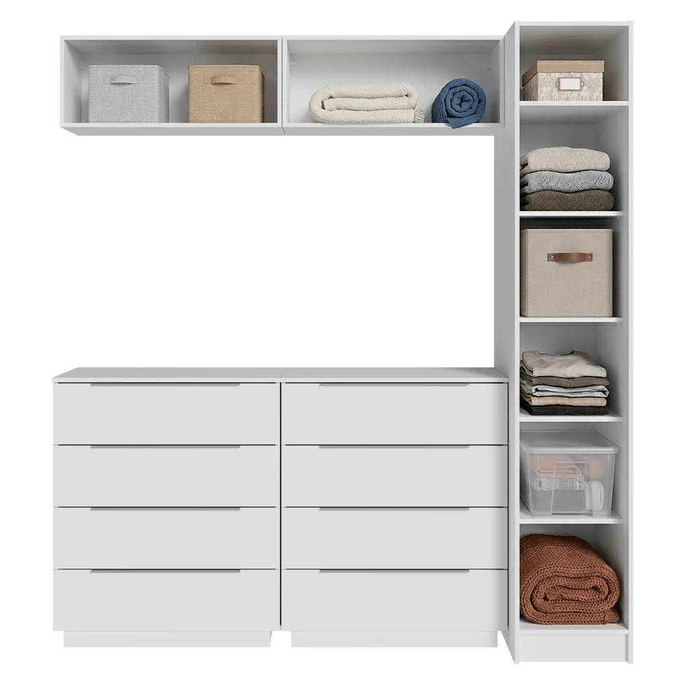 Conjunto Quarto com 1 Guarda-Roupa Neo 2 Aéreos 2 Cômodas Branco Madesa 01 - Image 5