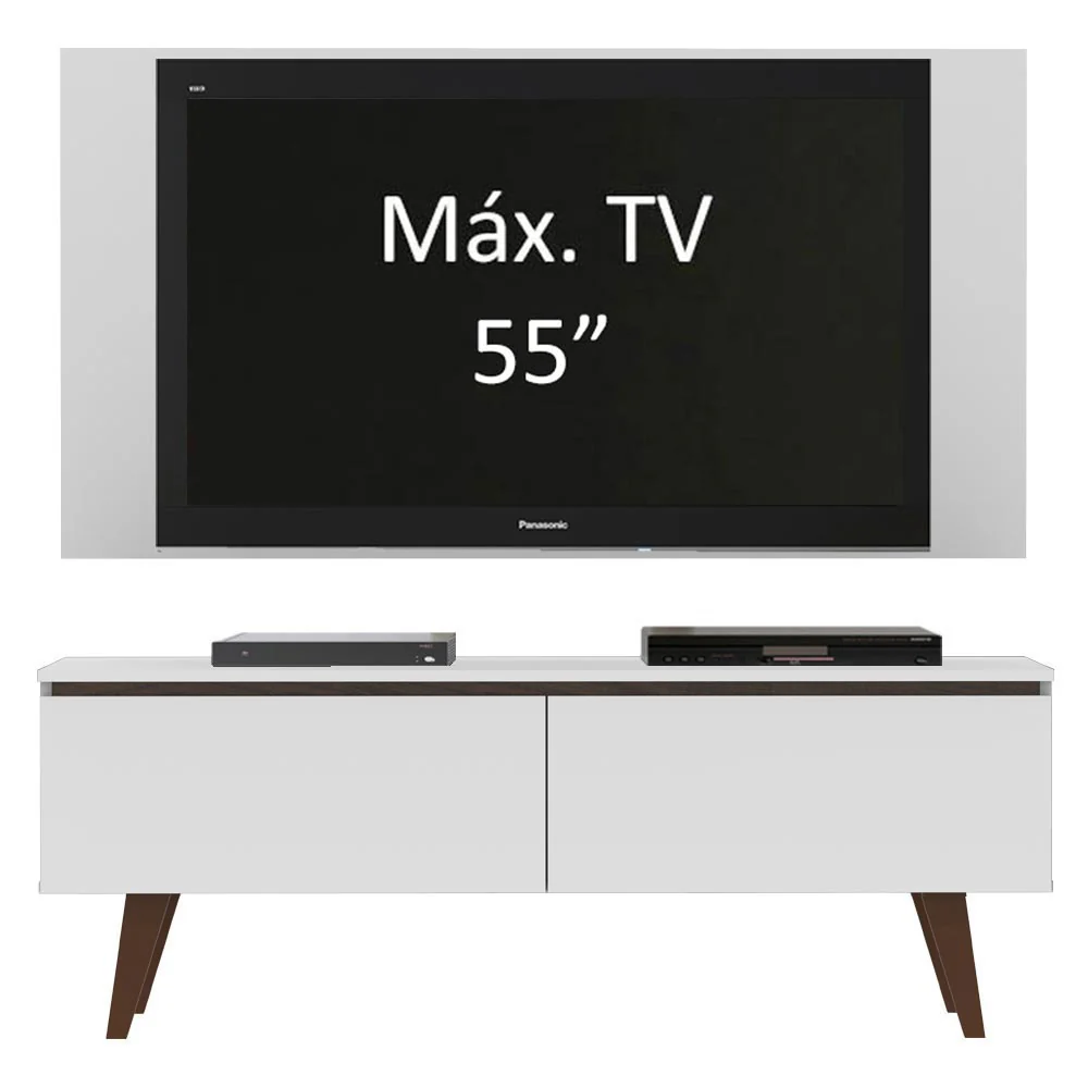 Rack Madesa Le Mans e Painel para TV até 55 Polegadas 2 Portas Branco - Image 4